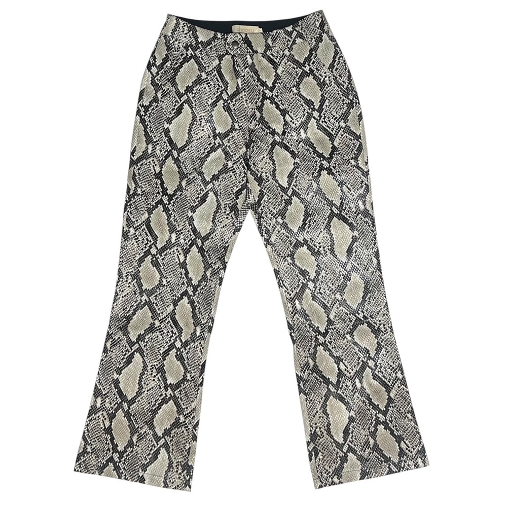 Choosy Snake Skin Faux Leather Pants Cropped Cropped Flare Mid Rise NWT Size 2 - Picture 3 of 16